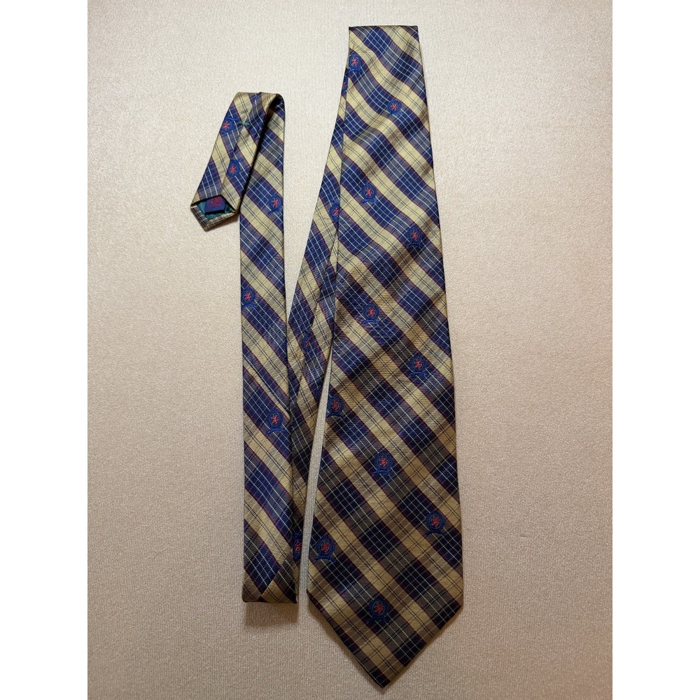 Tommy Hilfiger Yellow and Blue Silk Tie